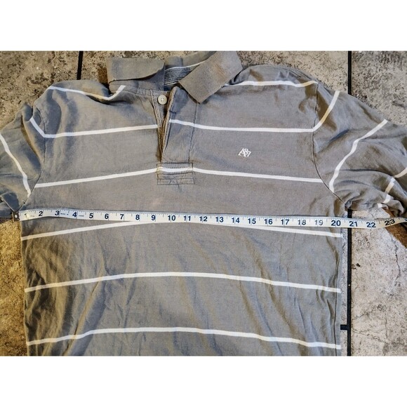 Aeropostale Long Sleeved Polo Shirt Size Men’s Medium Gray And White A87 - Picture 5 of 12